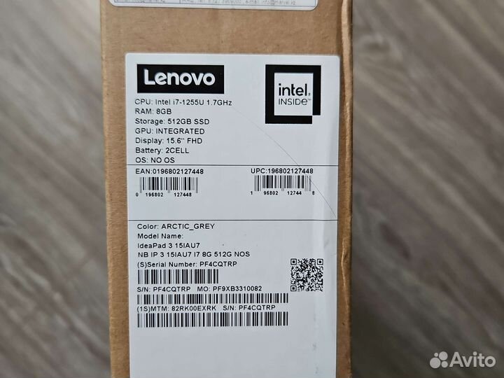 Ноутбук Lenovo IdeaPad 3 15IAU7 i7/8/512 RU новый