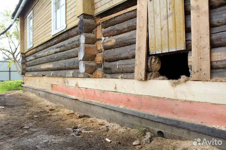 Замена деревянных венцов. (русские)