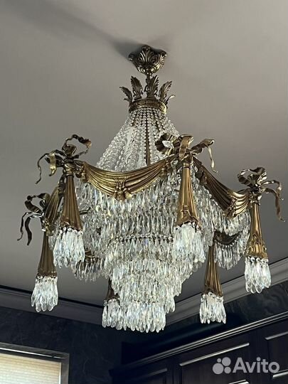 Люстра бронза хрусталь