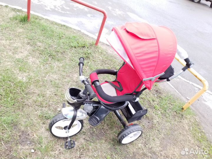 Коляска-велосипед красный новый, собран