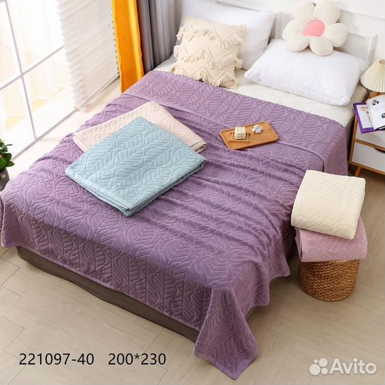 Плед покрывало хлопок евро полуторка