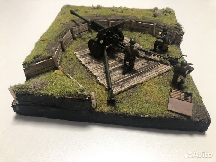 Диорама 1 35 «На позиции» пушка зис-3 с расчетом
