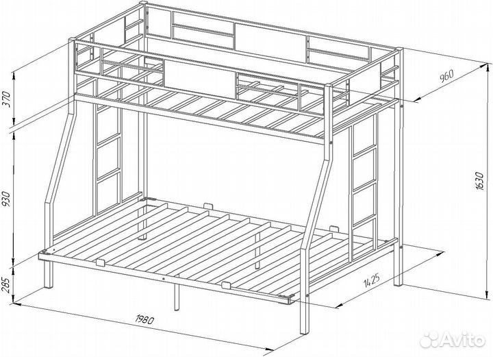 Кровать двухъярусная Гранада П 140
