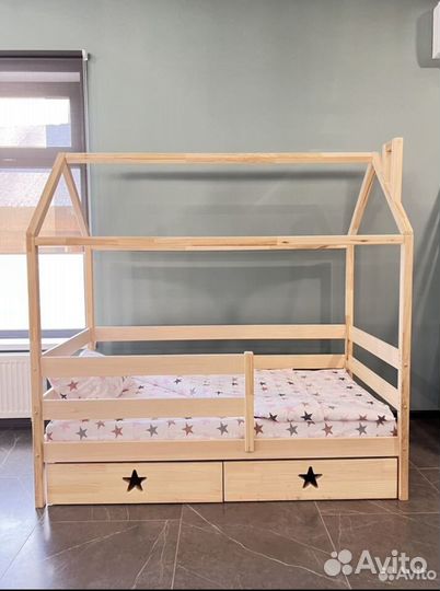 Кровать домик без покраски 190х80