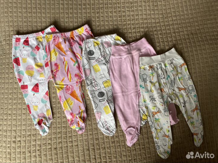 Одежда пакетом для девочки 3 6 9 месяцев 62-68-74