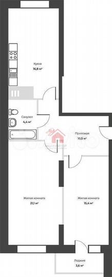 2-к. квартира, 71,8 м², 21/24 эт.