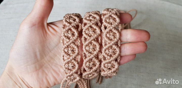 Пояса плетеные макраме с кистями