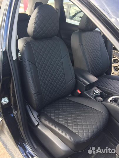 Чехлы Nissan Qashqai Экокожа ромб Автопилот