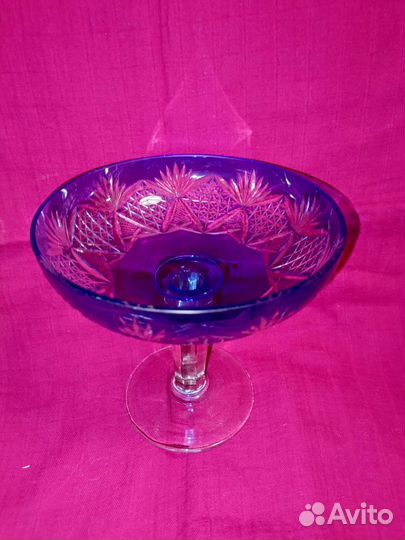 Ваза для фруктов на ножке хрусталь СССР