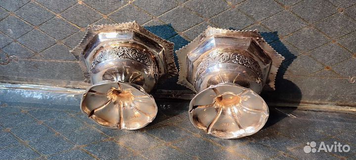 Серебряная икорница,солонка. 84 пробы