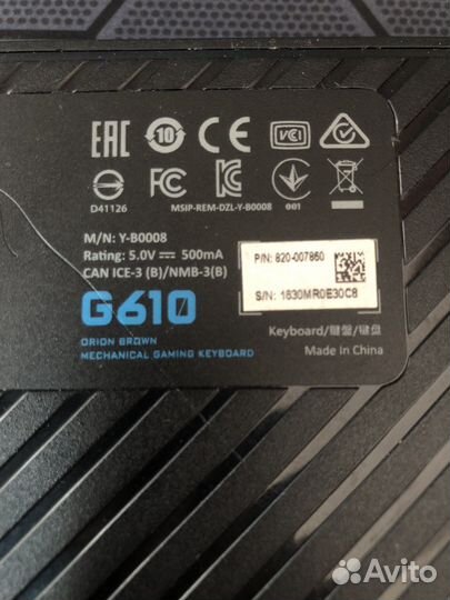 Игровая клавиатура logitech g610