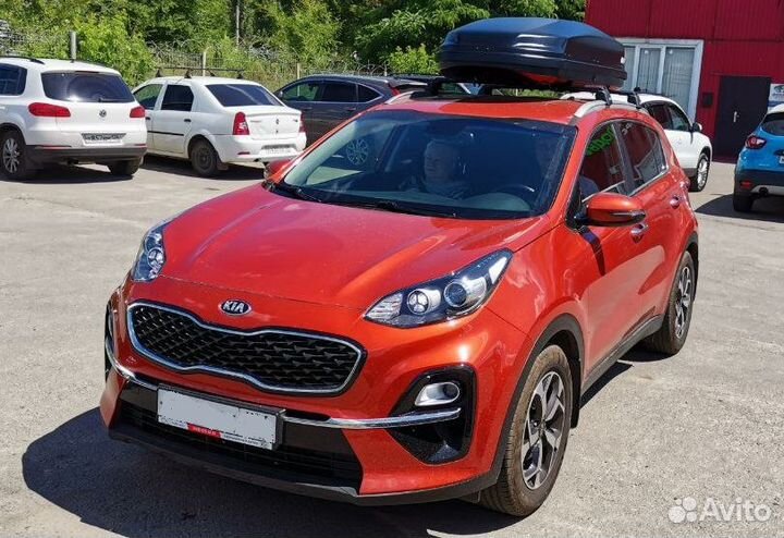 Бокс на крышу nobu drive 430л. Цвет черный на Киа