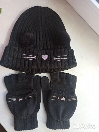 Шапка и перчатки для девочки Reserved 9-12л