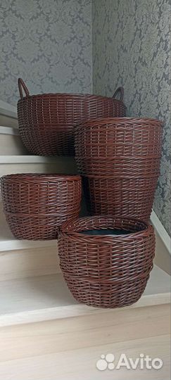 Вазон кашпо из искусственного ротанга