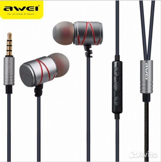 HandsFree (Гарнитура) Awei ES-910TY серый