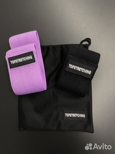 Тканевые резинки 2шт для фитнеса topstretching