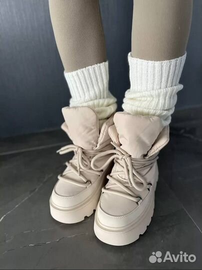 Дутики женские текстиль шерсть