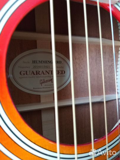 Новая акустическая гитара Gibson Hummingbird+чехол