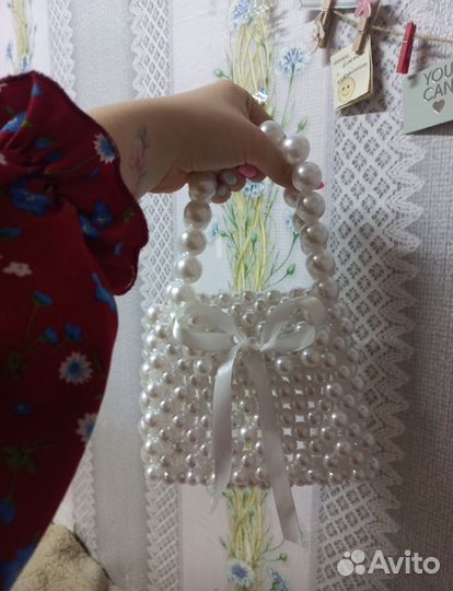 Сумка из бусин, жемчужины