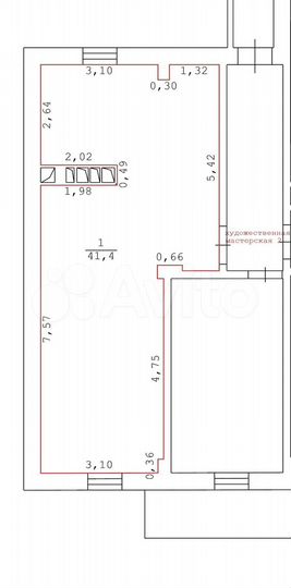 2-к. апартаменты, 41 м², 11/11 эт.
