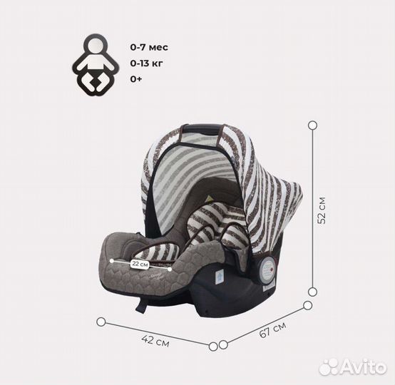 Детское автокресло от 0-7 м