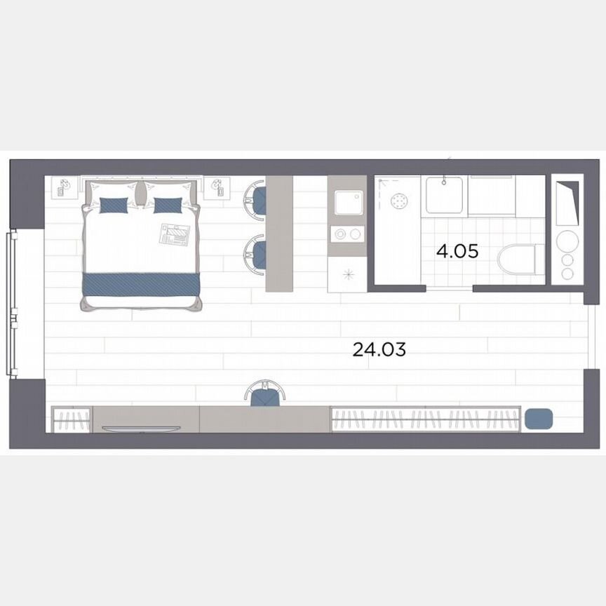 Апартаменты-студия, 28,1 м², 7/14 эт.