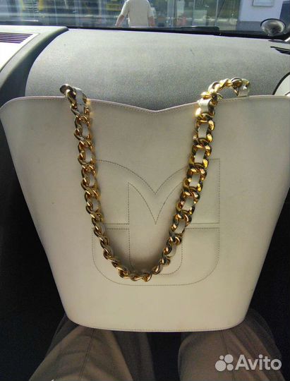 Сумка белая натуральная кожа