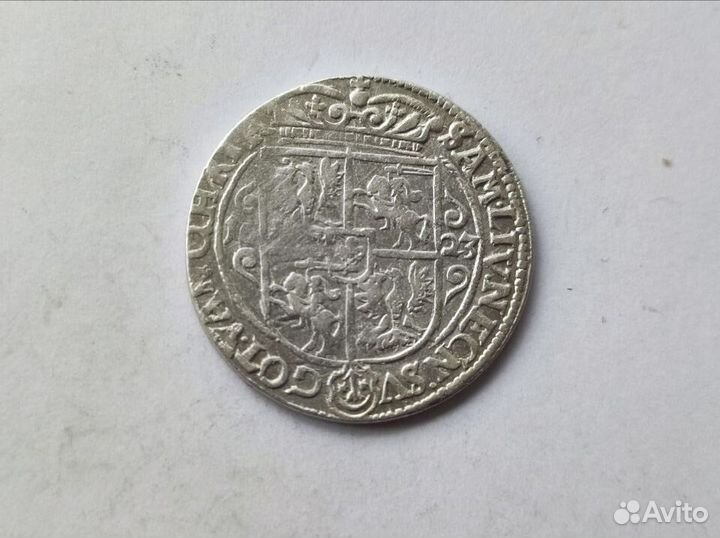 Орт 1623 Сигизмунд III Ваза Польша Серебро