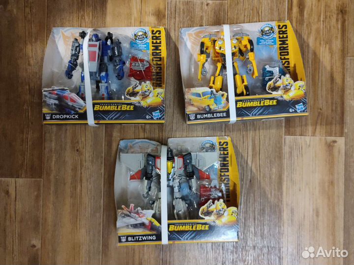 Трансформеры hasbro bumblebee, dropkick, blitzwing