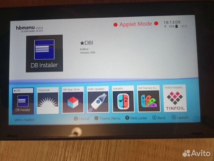 Nintendo switch v2 прошитая + SD карта 128Гб