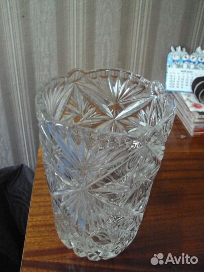 Ваза хрустальная для цветов большая СССР