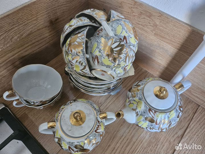 Сервиз золотые ромашки лфз
