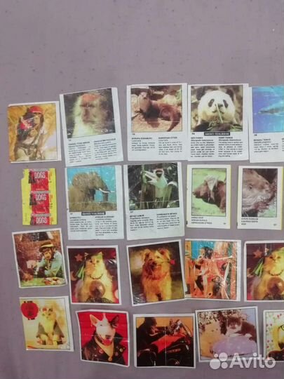 Вкладыши, этикетки от жвачек 90 х