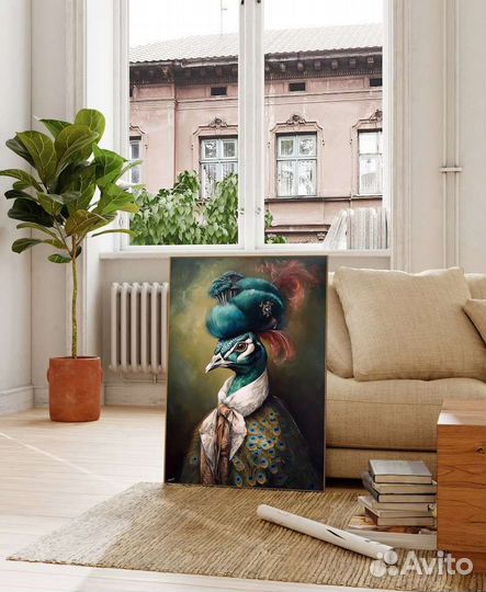 Мужчина павлин картина маслом