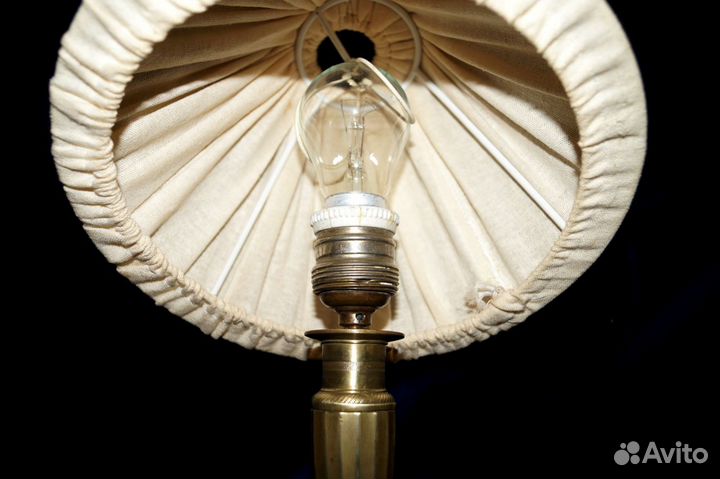 Старинная настольная лампа. Бронза, латунь