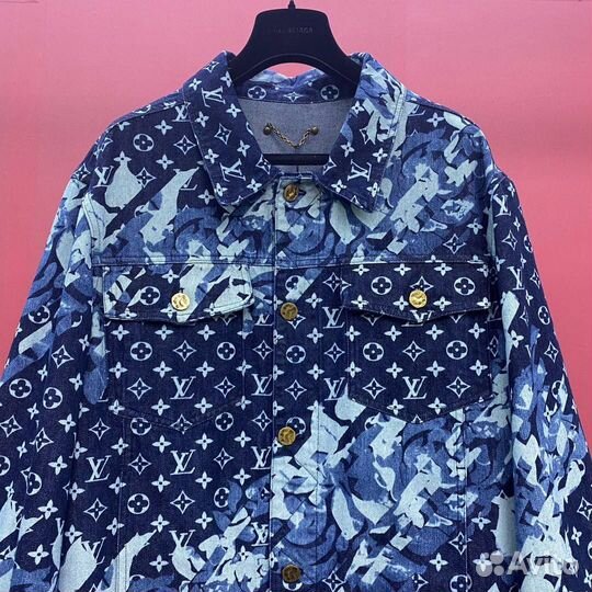 Джинсовая куртка luis vuitton monogram flower