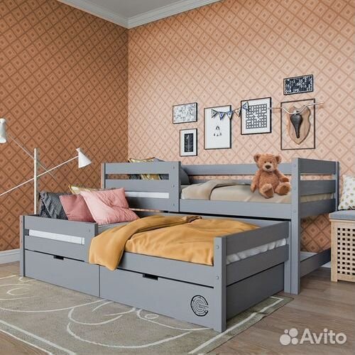 Кроватка матрешка берёза с доп. местом детская