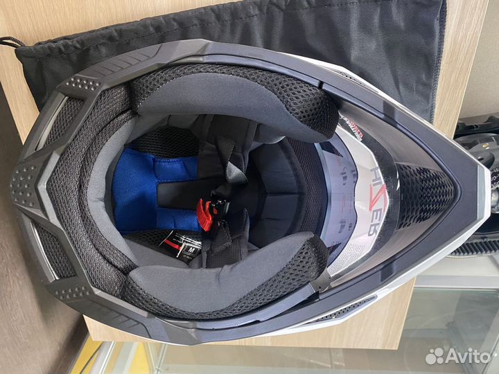 Шлем мото мотард hizer J6802 (M) #2 white (2 визор