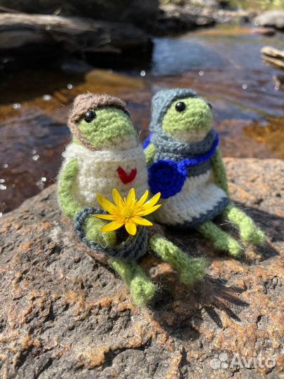 Вязаный лягушонок, лягушка