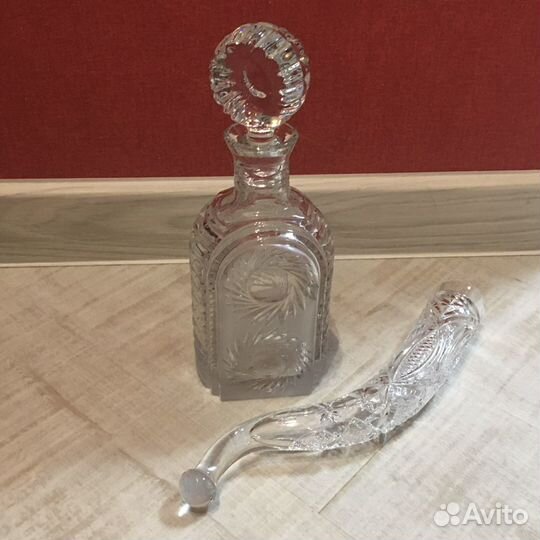 Хрустальные рог и штоф