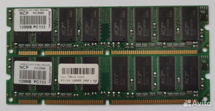 256mb dimm sdram PC133 NCP (2x128mb) для пк
