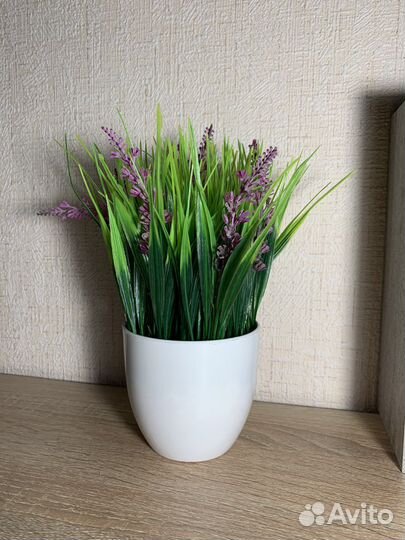 Искусственная трава осока цветы в кашпо