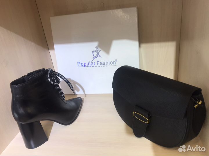 Демисезонные ботильоне на каблуке popular fashion