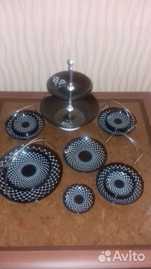 Подарочные наборы для десерта из цветного стекла