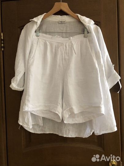 Льняной костюм с шортами