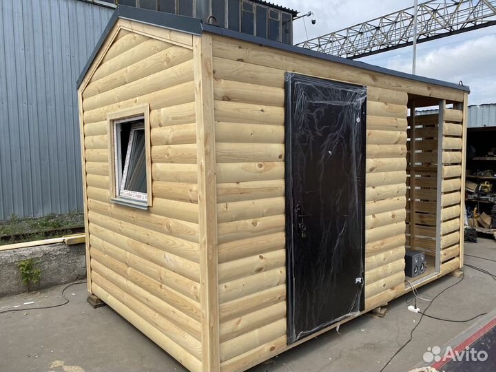 Вагончик (бытовка) 4х2,4м с дровником