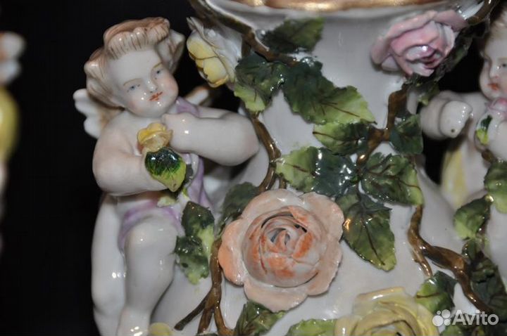 Фарфор,германия,sitzendorf,пара ваз