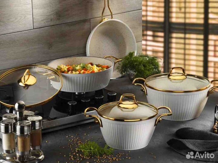 Набор кастрюль гранит антипригарное покрытие