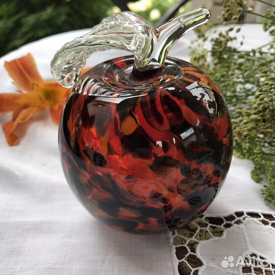 Яблоко Цветное стекло Сульфидное Винтаж