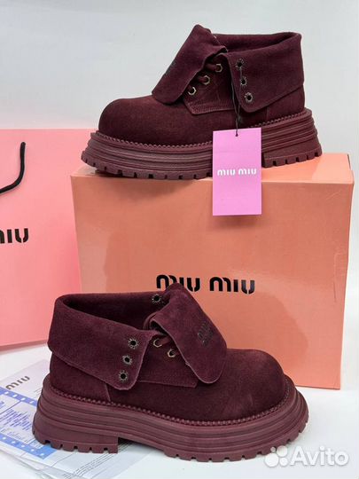 Ботинки женские Miu Miu фирменные демисезонные